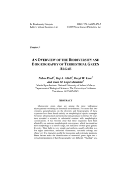 An Overview of the Biodiversity and Biogeography of Terrestrial Green Algae