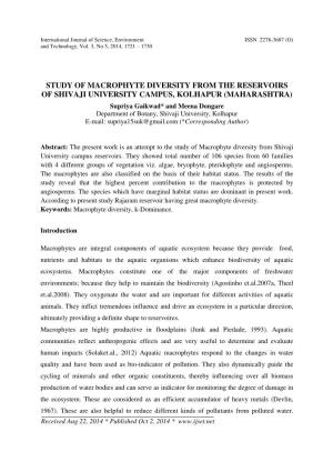 Study of Macrophyte Diversity from The