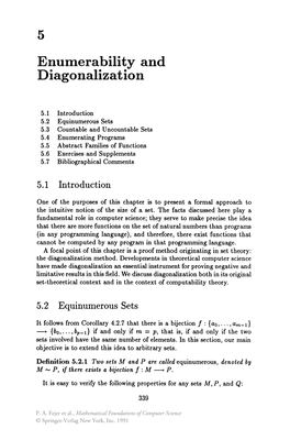 Enumerability and Diagonalization
