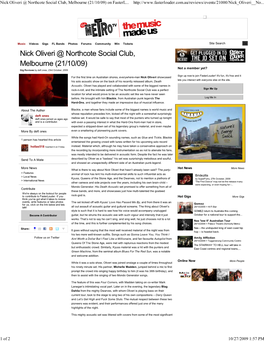 Nick Oliveri @ Northcote Social Club, Melbourne (21/10/09) on Fasterl