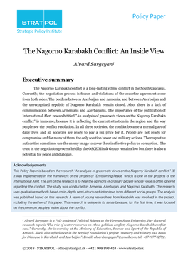 The Nagorno Karabakh Conflict: an Inside View