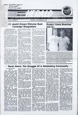 J.S. Jewish Groups Welcome Bush Campaign Resignations