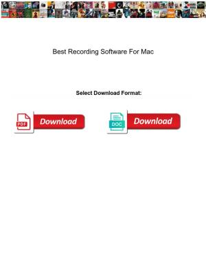 Best Recording Software for Mac