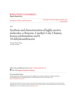 Synthesis and Characterization of Highly Reactive Molecules: O