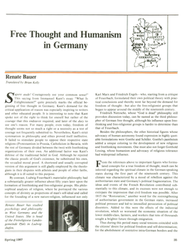 Free Thought and Humanism in Germany