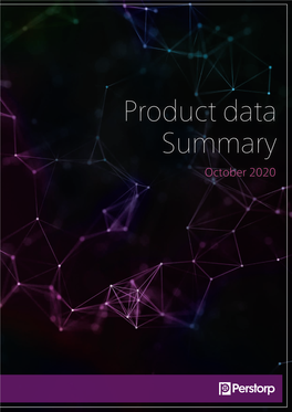 Product Data Summary October 2020 TABLE of CONTENTS