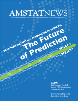 April 2016 Amstat News 3 Statistics