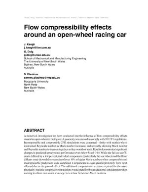 Flow Compressibility Effects Around an Open-Wheel Racing Car
