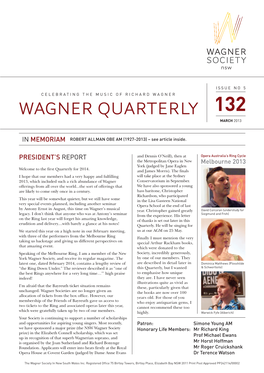 Wagner Quarterly 132, March 2014