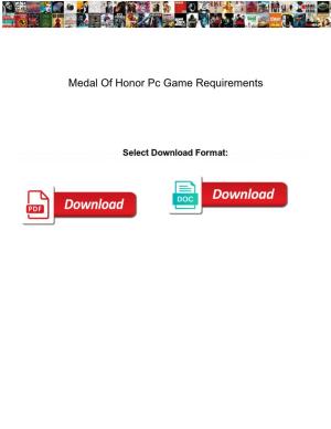 Medal of Honor Pc Game Requirements