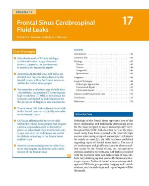 Frontal Sinus Cerebrospinal Fluid Leaks Chapter 17 145