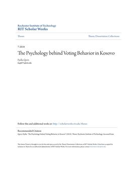 The Psychology Behind Voting Behavior in Kosovo