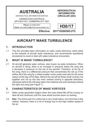 Aircraft Wake Turbulence