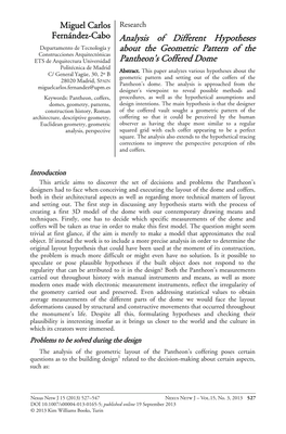 Analysis of Different Hypotheses About the Geometric Pattern of The