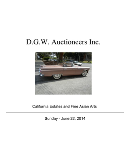 D.G.W. Auctioneers Inc