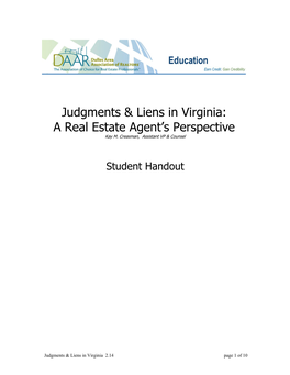 Judgments & Liens in Virginia: a Real Estate Agent's Perspective