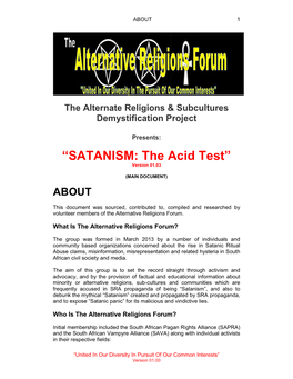 “SATANISM: the Acid Test” Version 01.03