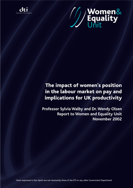 The Impact of Women's Position in the Labour Market on Women's