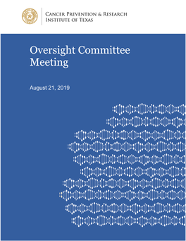 August 21, 2019 Oversight Committee Meeting Packet