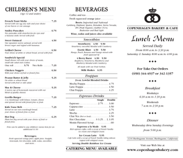 Copenhgn Lunch Menu