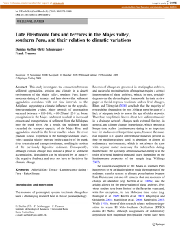 Late Pleistocene Fans and Terraces in the Majes Valley, Southern Peru, and Their Relation to Climatic Variations
