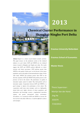 Chemical Cluster Performance in Shanghai-Ningbo Port Delta