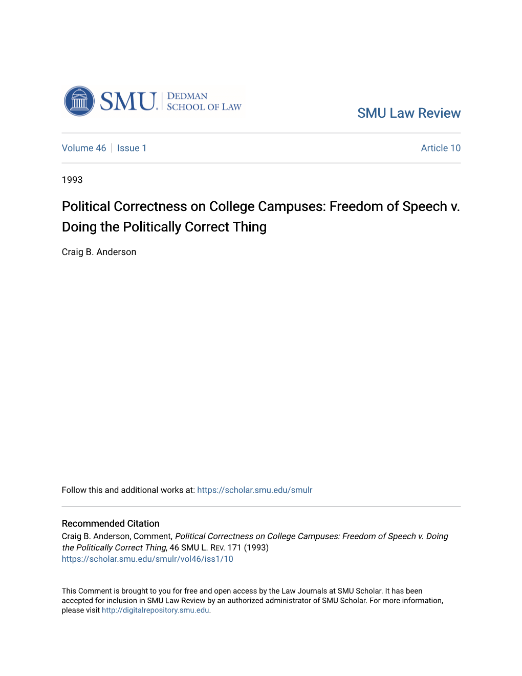 Political Correctness on College Campuses: Freedom of Speech V