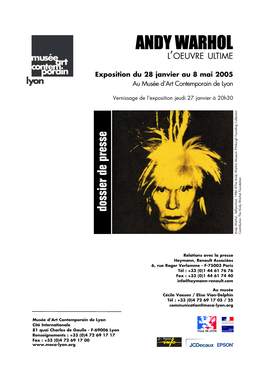 Dossier Presse Warhol.Qxd