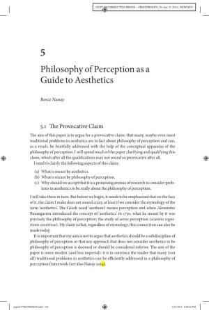 Philosophy of Perception As a Guide to Aesthetics