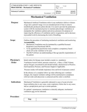 Mechanical Ventilation Page 1 of 5