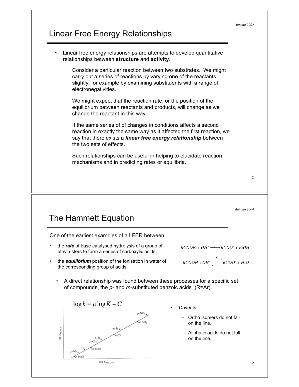 Linear Free Energy Relationships The Hammett Equation - DocsLib