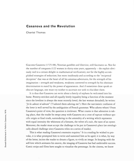 Casanova and the Revolution