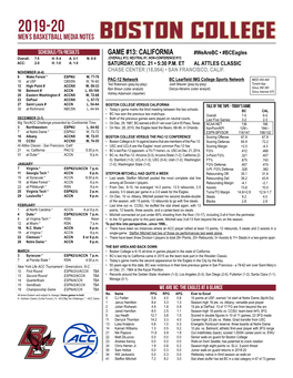 Game #13: California Men's Basketball Media Notes