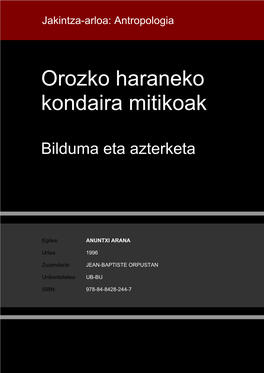 Orozko Haraneko Kondaira Mitikoak