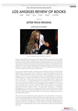 Letter from Trinidad