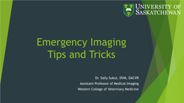 Emergency Imaging Tips and Tricks