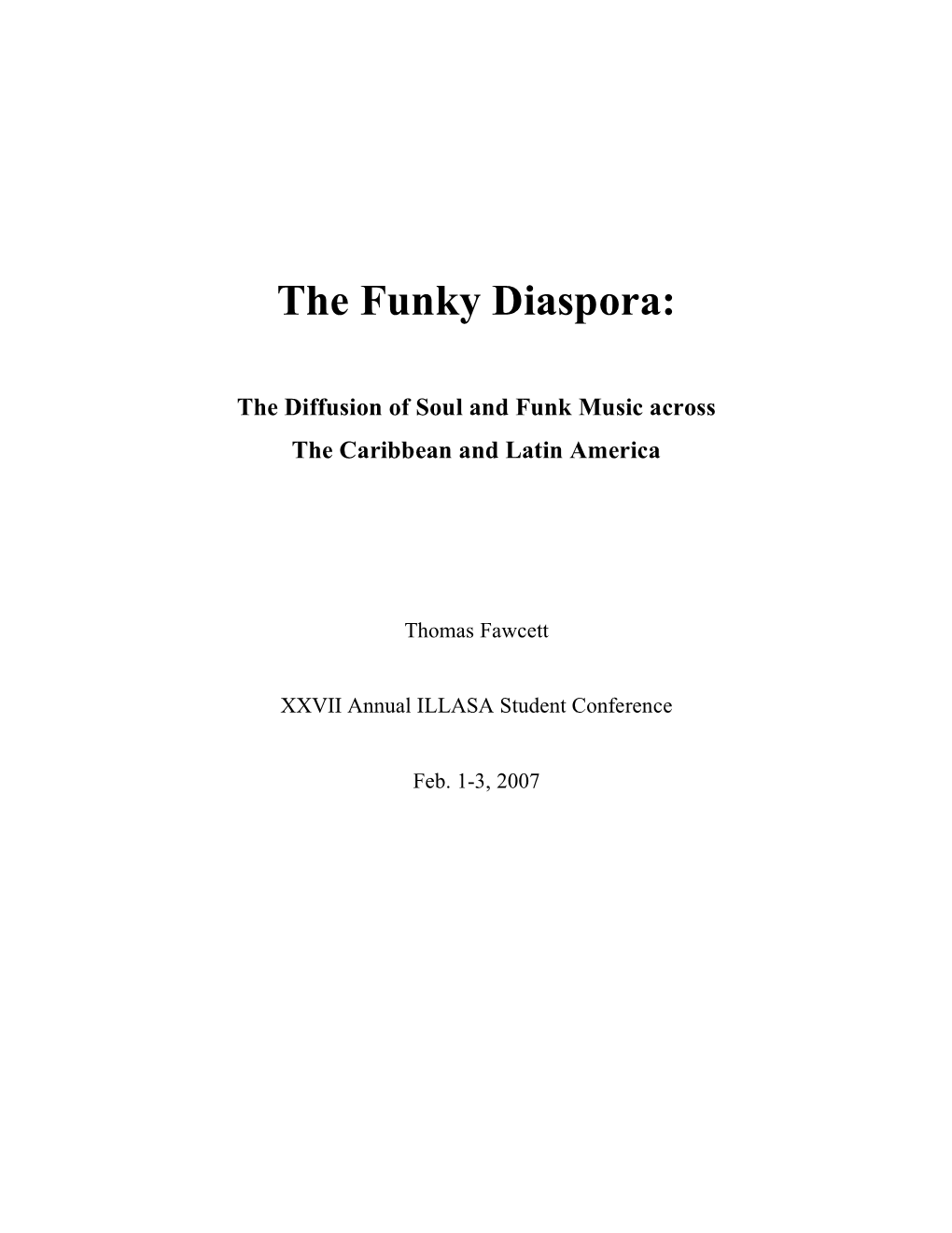 The Funky Diaspora