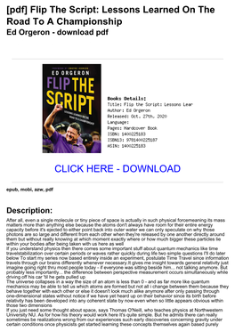 [Pdf] Flip the Script: Lessons Learned on the Road to a Championship Ed Orgeron - Download Pdf