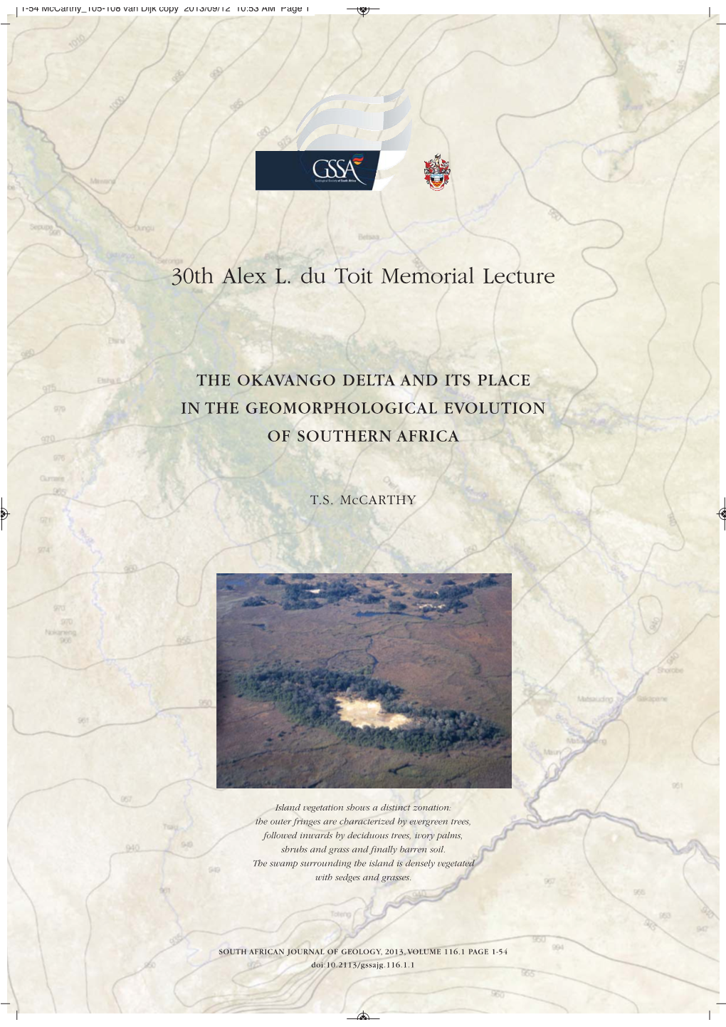 The Okavango Delta and Its Place in the Geomorphological Evolution of Southern Africa.Pdf