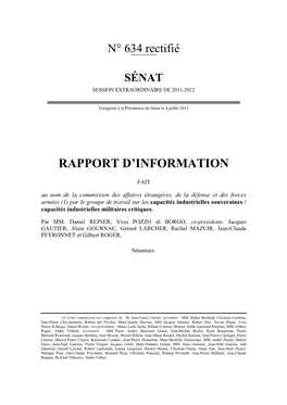 2012 07 04-Rapport Senat-Capacites Industrielles Militaires Critiques