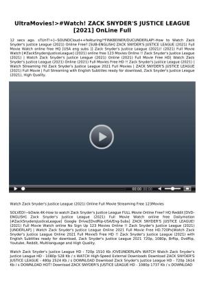 Ultramovies!&gt;#Watch! ZACK SNYDER's JUSTICE LEAGUE [2021] Online Full