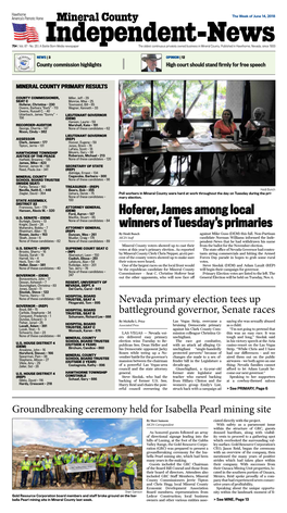 Hoferer, James Among Local Winners of Tuesday's Primaries
