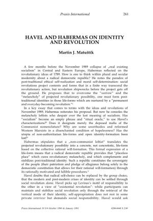 Havel and Habermas on Identity and Revolution