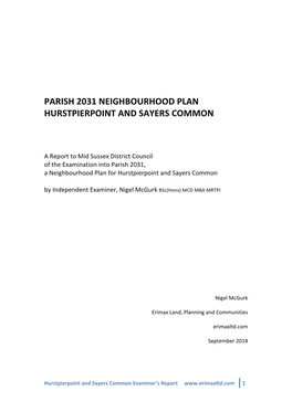 Hurstpierpoint & Sayers Common Examiner Report