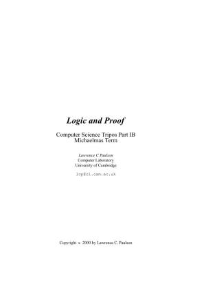 Logic and Proof