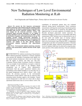 New Techniques of Low Level Environmental Radiation Monitoring at Jlab