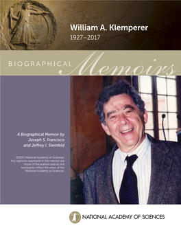 William A. Klemperer 1927–2017