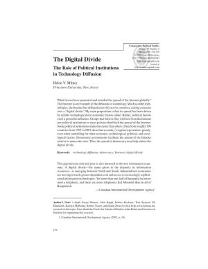 The Digital Divide Hosted at the Role of Political Institutions in Technology Diffusion