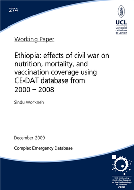 Ethiopia: Effects of Civil War on Nutrition, Mortality, and Vaccination Coverage Using CE-DAT Database from 2000 – 2008