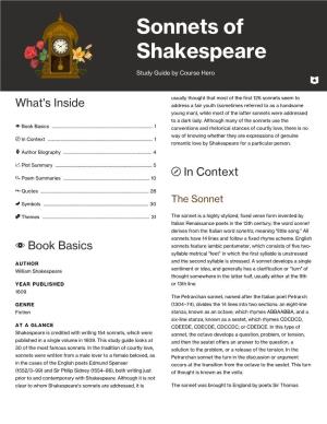 Sonnets of Shakespeare Study Guide in Context 2